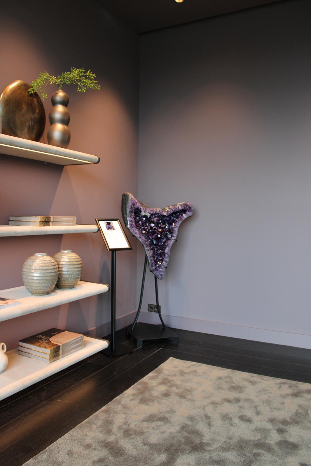 Exclusieve amethist vlinder in de showroom